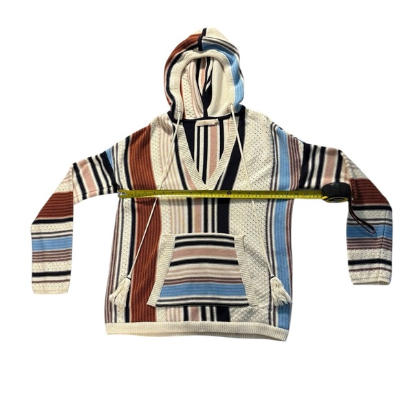 TORY BURCH Hooded Sweater Women’s XS Multicolor Boho Knit Pullover Hoodie - Picture 6 of 7